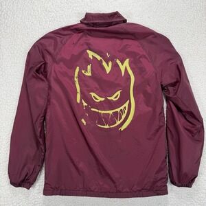 Spitfire Coach Jacket Men's M Burgundy Bighead Skate Streetwear‎ Y2K Windbreaker